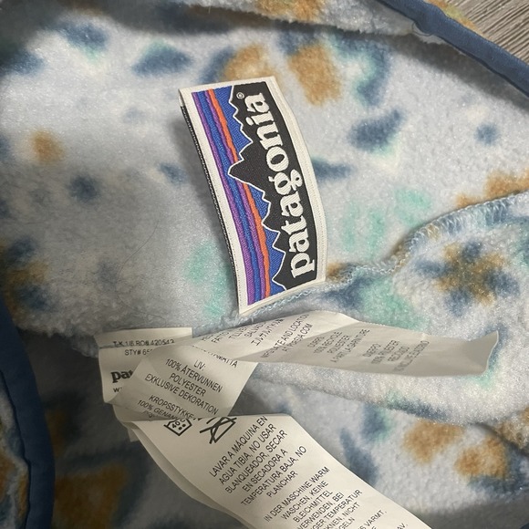 PATAGONIA Kids L/12 Lightweight Synchilla Snap-T Pullover Fleece Wandering Woods - Picture 11 of 11